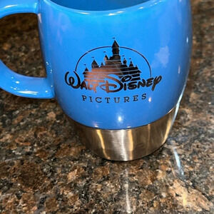 Walt Disney Pictures blue coffee tea mug cup stainless bottom beautiful